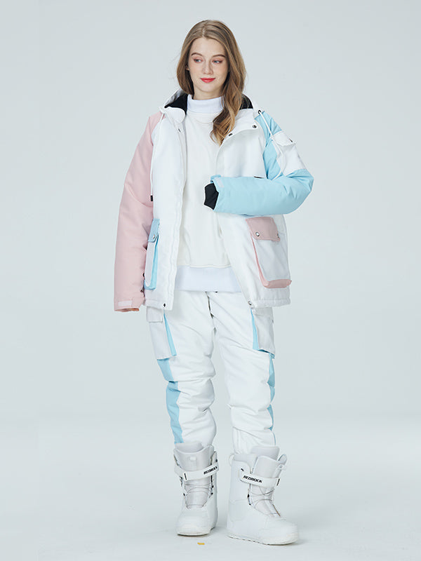 Arctic Queen Damen-Schneeanzüge mit Farbblock-Design in Divided Sky