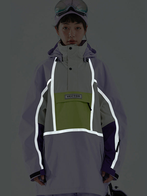 Damen-Unisex-Winteranorak mit reflektierenden, farbenfrohen Elementen von Vector (Anorak, Schneejacke)