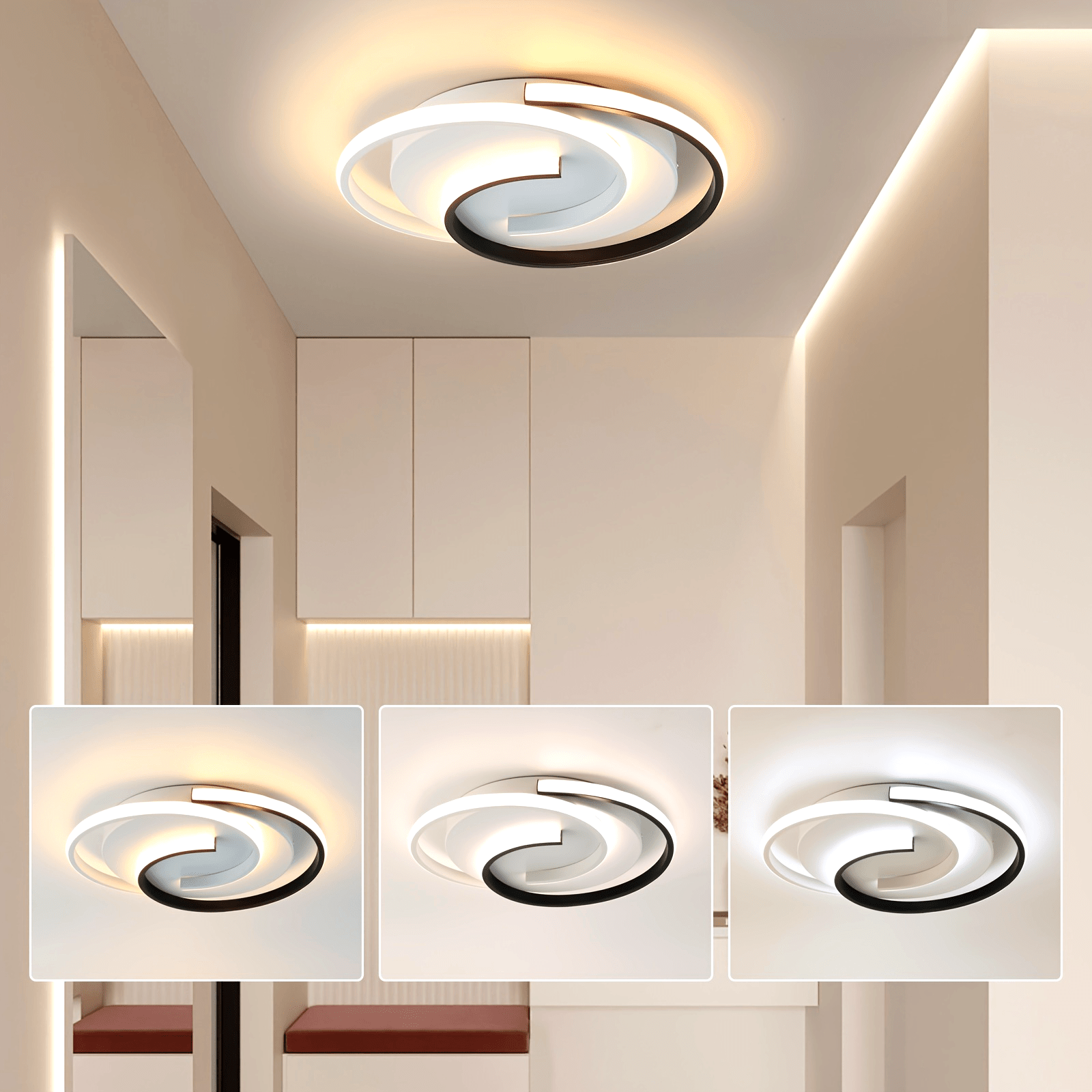 Luvano LED Deckenleuchte Spirale rund minimal