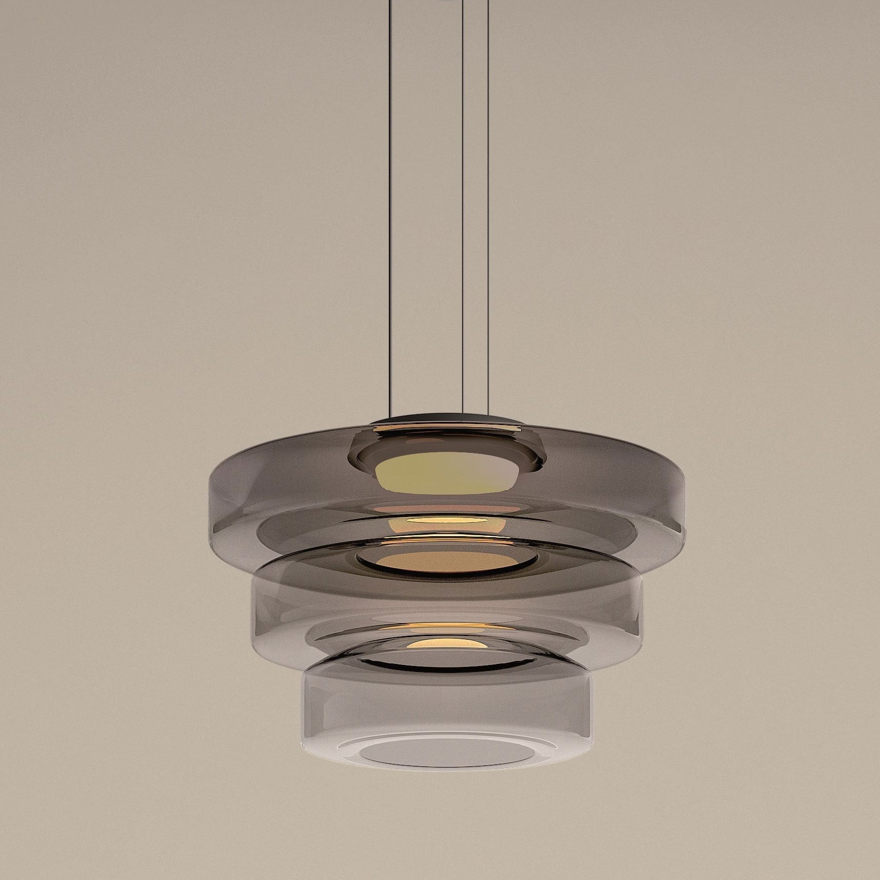 Luvano Pendelleuchte Bauhaus Glas LED mehrlagig