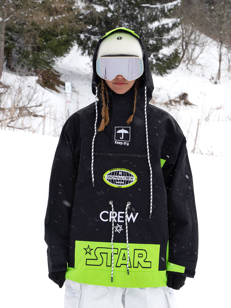Snowall Unisex Mountain Star wasserdichte Anorak-Snowboardjacke für Damen und Herren