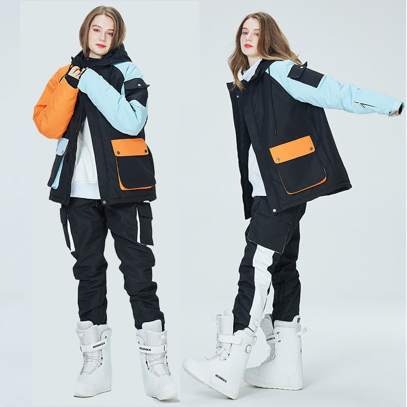 Arctic Queen Damen-Schneeanzüge mit Farbblock-Design in Divided Sky