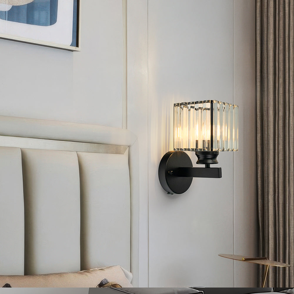 Luvano Wandleuchte Kristall Glas Eisen elegant