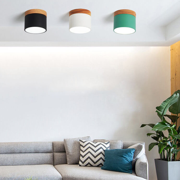 Luvano LED Deckenleuchte Macaron Holz skandinavisch