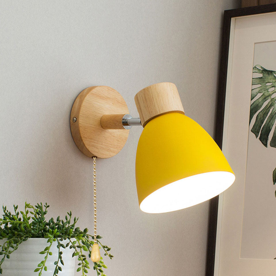Luvano Wandleuchte Holz Eisen Macaron minimal