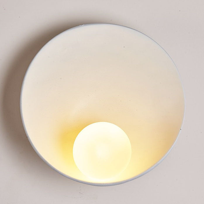 Luvano Wandleuchte rund minimalistisch Resin Eisen