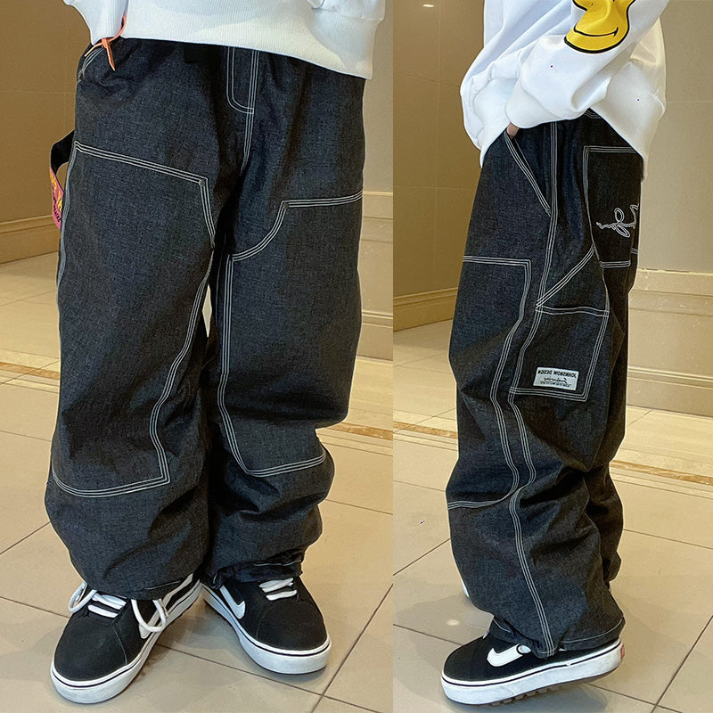 John Snow ChillTrack Oversize Baggy Snowboardhose für Damen, Cargo-Jeans aus Denim