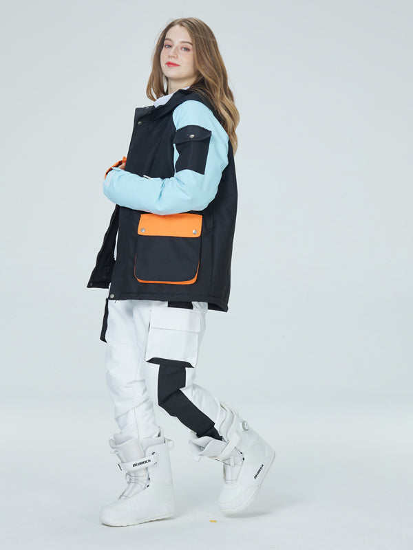Arctic Queen Damen-Schneeanzüge mit Farbblock-Design in Divided Sky