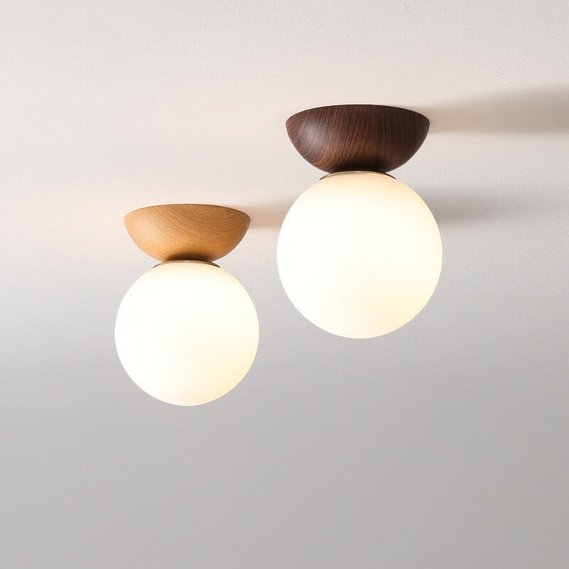 Luvano Deckenleuchte Japandi Holz Glas minimal