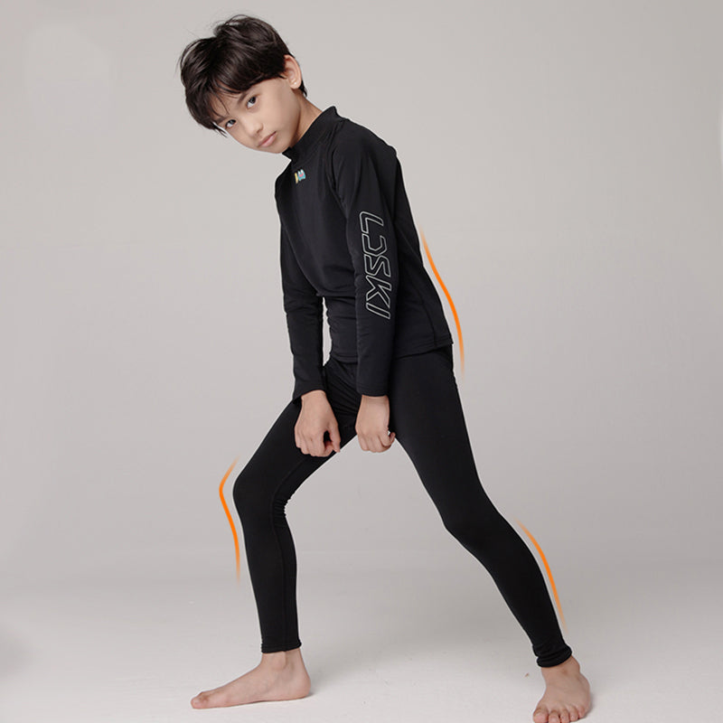 LD Ski Kinder Sport-Funktionsunterwäsche-Set mit Kompressionsunterwäsche, 2-teilig, Thermounterwäsche, lang