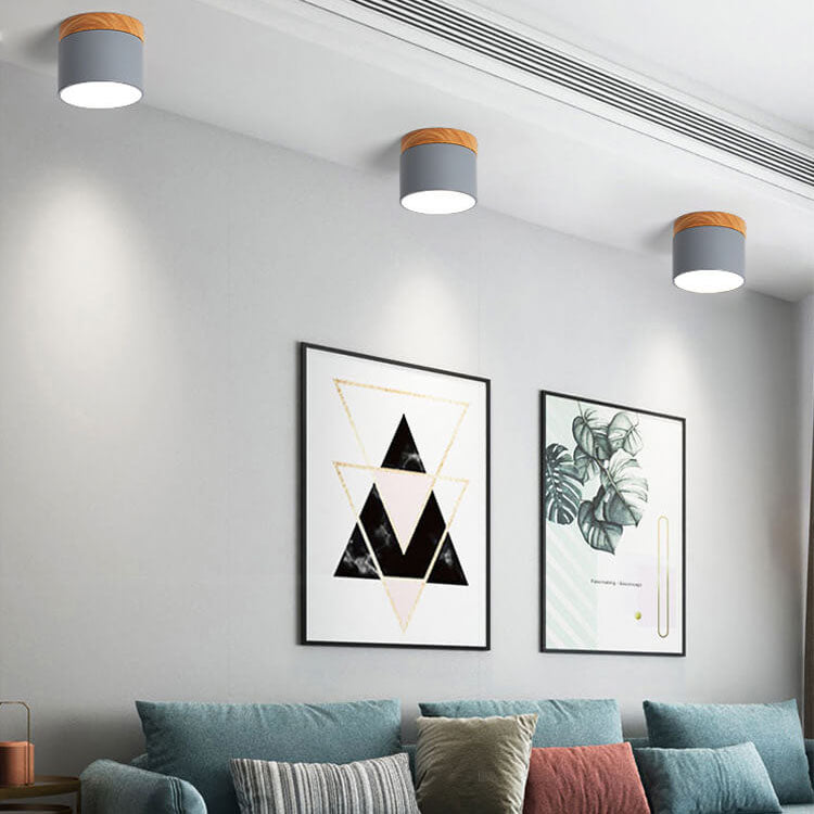 Luvano LED Deckenleuchte Macaron Holz skandinavisch