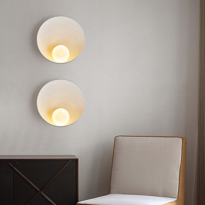 Luvano Wandleuchte rund minimalistisch Resin Eisen