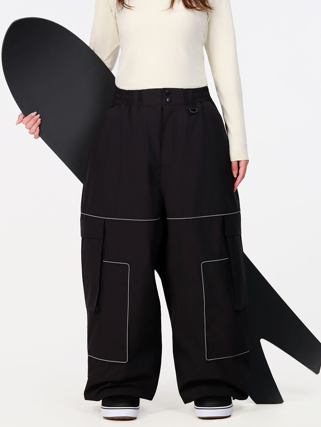 Nightline Park Rider Damen-Skihose mit reflektierenden Details, Cargotaschen und weitem Schnitt