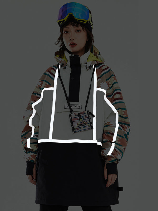Damen-Unisex-Winteranorak mit reflektierenden, farbenfrohen Elementen von Vector (Anorak, Schneejacke)
