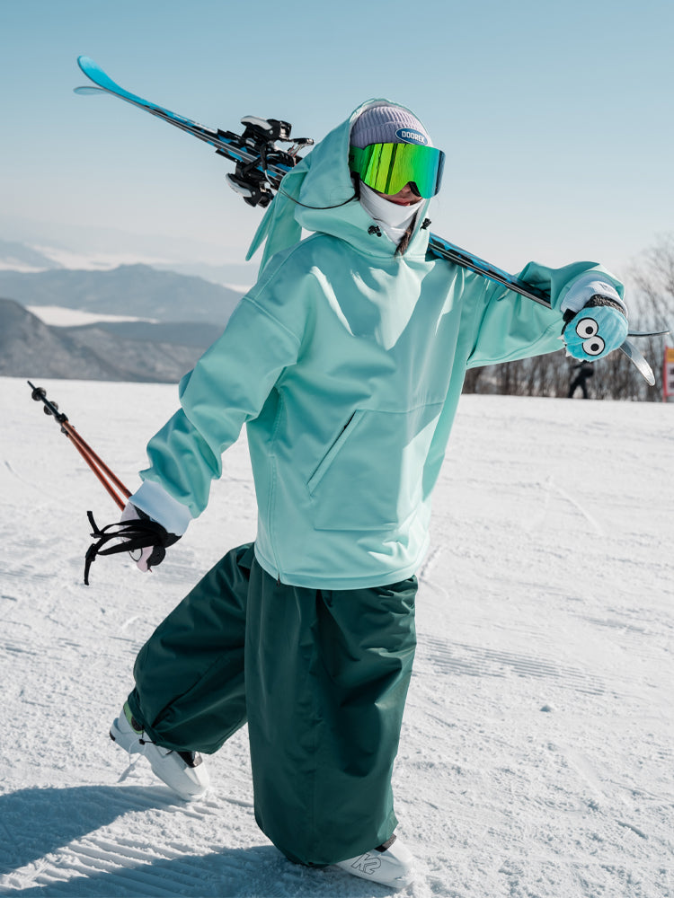 Doorek Unisex Niedlicher Hasen-Schnee-Hoodie - Lange Ohren-Verzierung