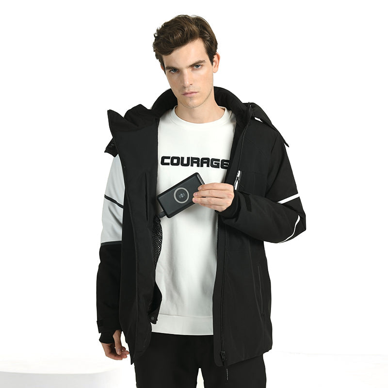 Damen Unisex Winter Elevation Beheizbare Schneejacke