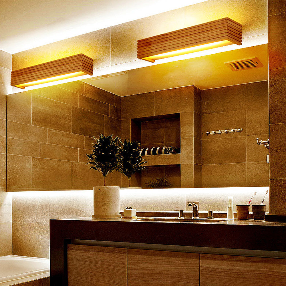 Luvano LED Wandleuchte Holz minimalistisch