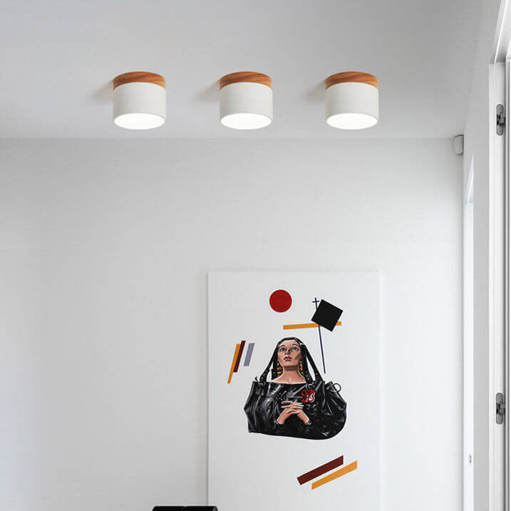 Luvano LED Deckenleuchte Macaron Holz skandinavisch