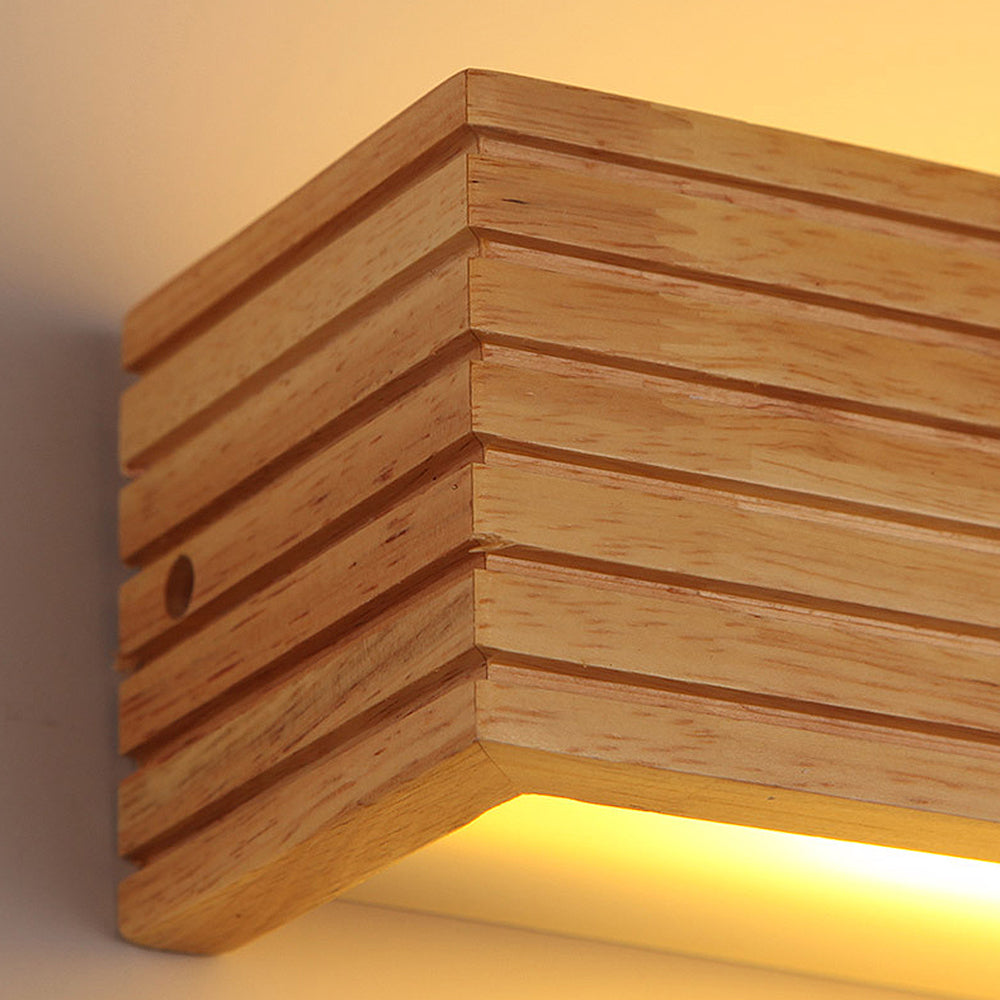 Luvano LED Wandleuchte Holz minimalistisch