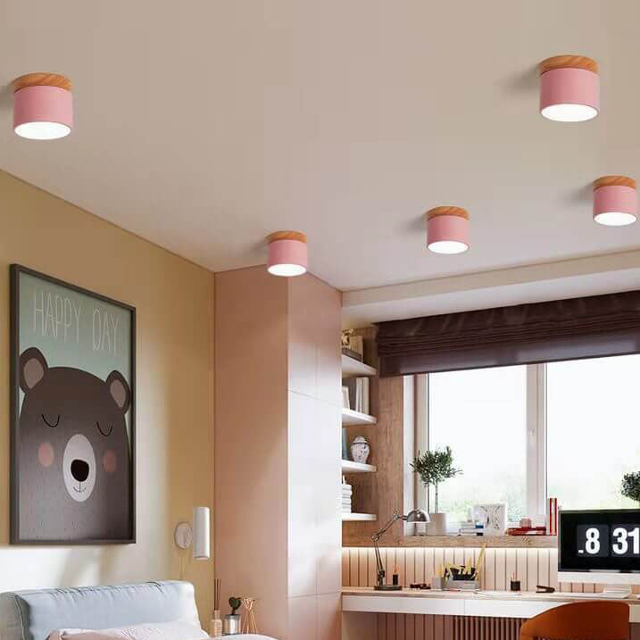 Luvano LED Deckenleuchte Macaron Holz skandinavisch