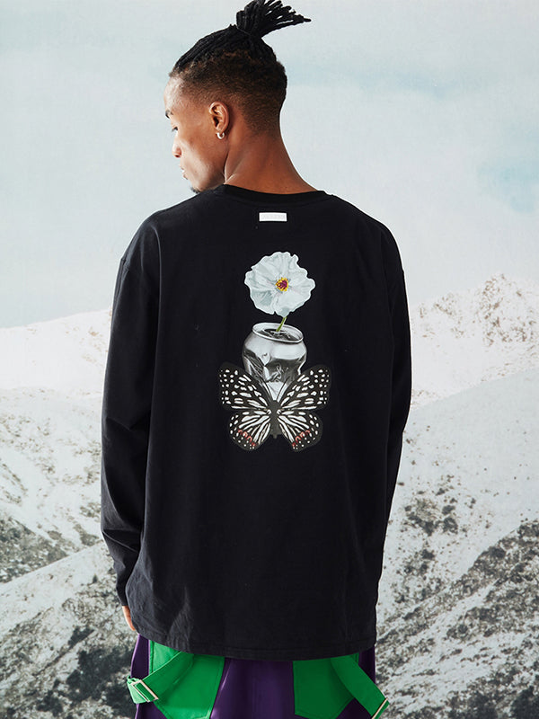 RandomPow Unisex-Hoodie mit Schmetterlings- und Schneemotiv