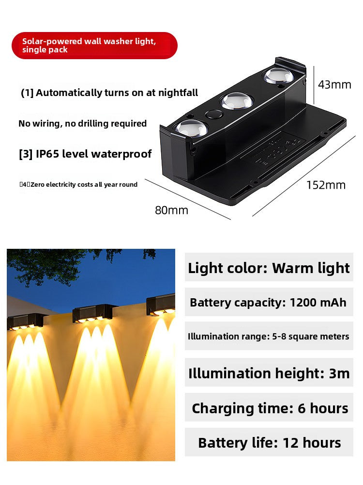 Luvano Solar Wandleuchte Außen warmweiß ohne Kabel