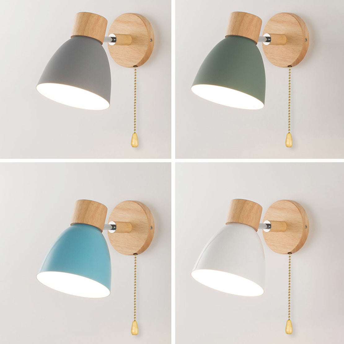 Luvano Wandleuchte Holz Eisen Macaron minimal