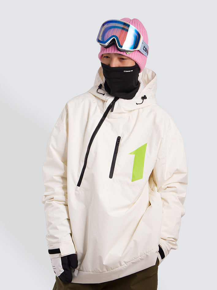 Cosone Damen-Outdoor-Sport-Snowboardjacke mit schrägem Reißverschluss