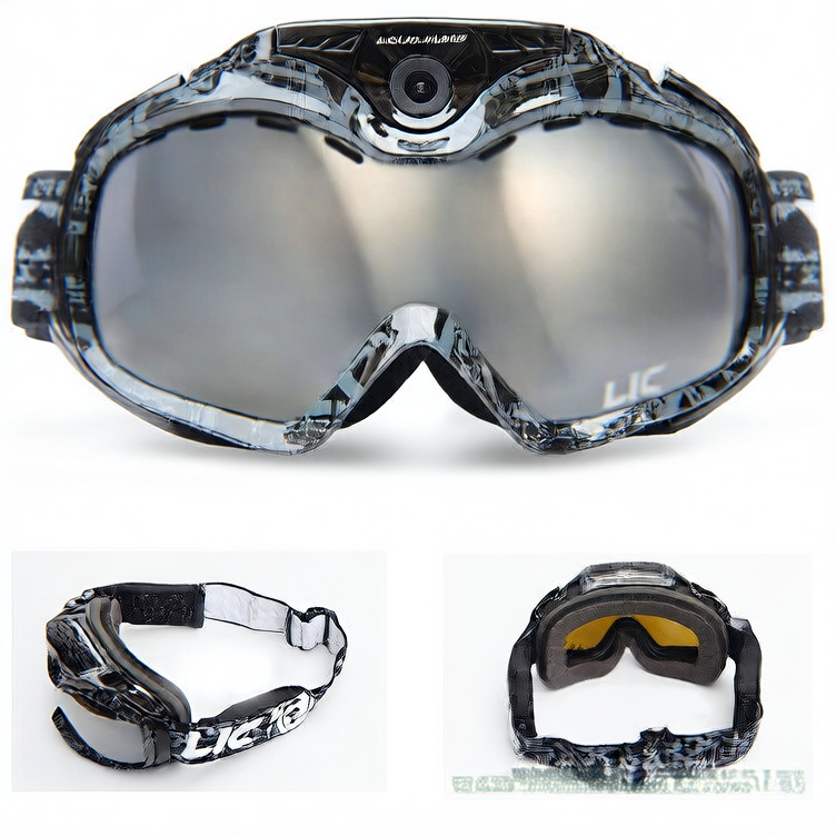 Skibrille mit Kamera 720p in Weiß, Ansicht 3