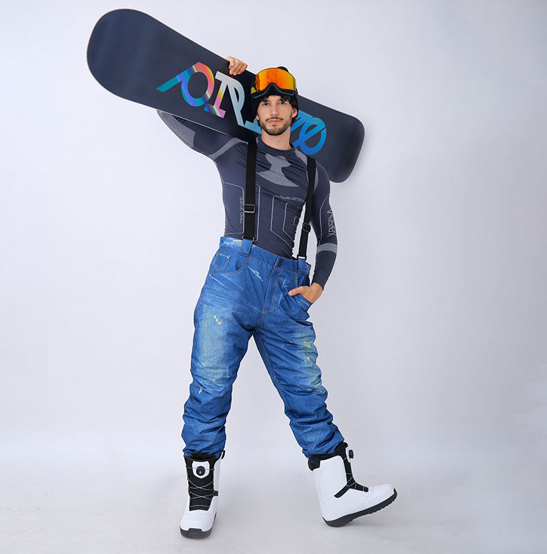 Herren Outdoor-Jeans-Latzhose aus Denim