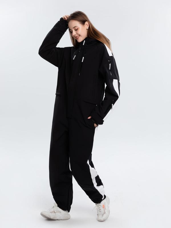 Arctic Queen Stripe Mountain Infinity Einteiler-Schneeanzug für Damen, Ski-Overall