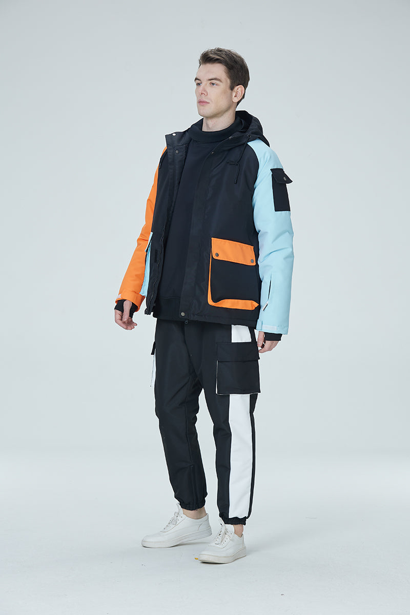 Arctic Queen Herren-Schneeanzüge mit Farbblock-Design und Divided Sky