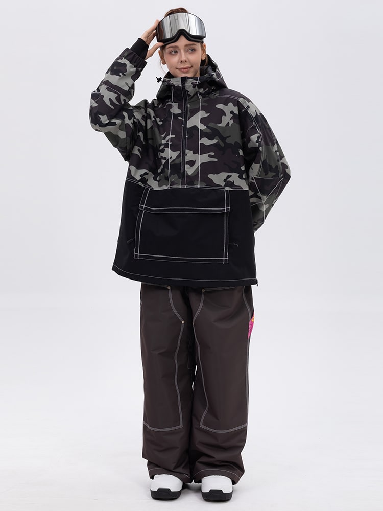Damen-Set Mountain Vibe Pulloverjacke & Urban Freerider Baggy-Schneehose