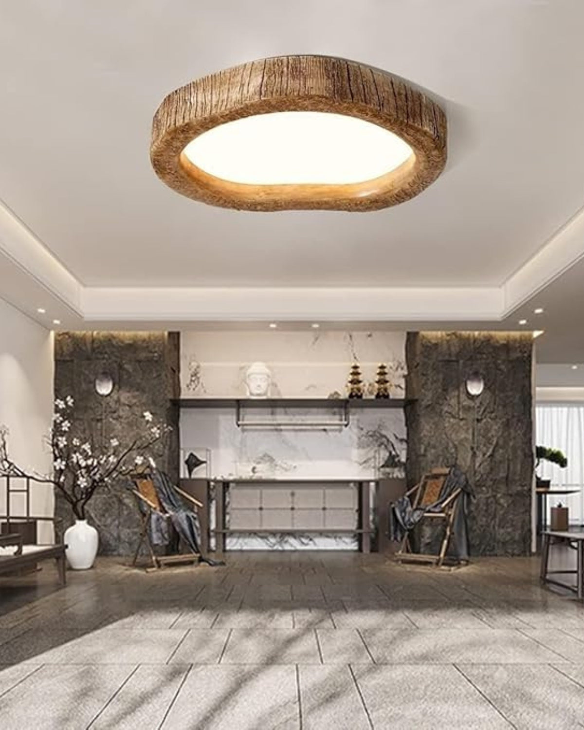 Luvano Le Halo Bois Deckenleuchte Holzoptik LED