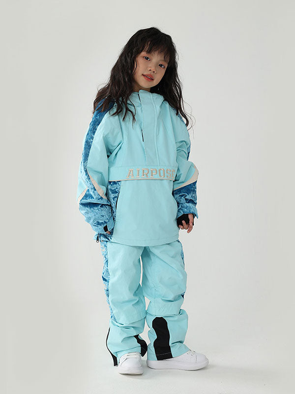 Kinder Air Pose Anorak-Schneeanzug mit Blumenmuster – Skijacke und Hose