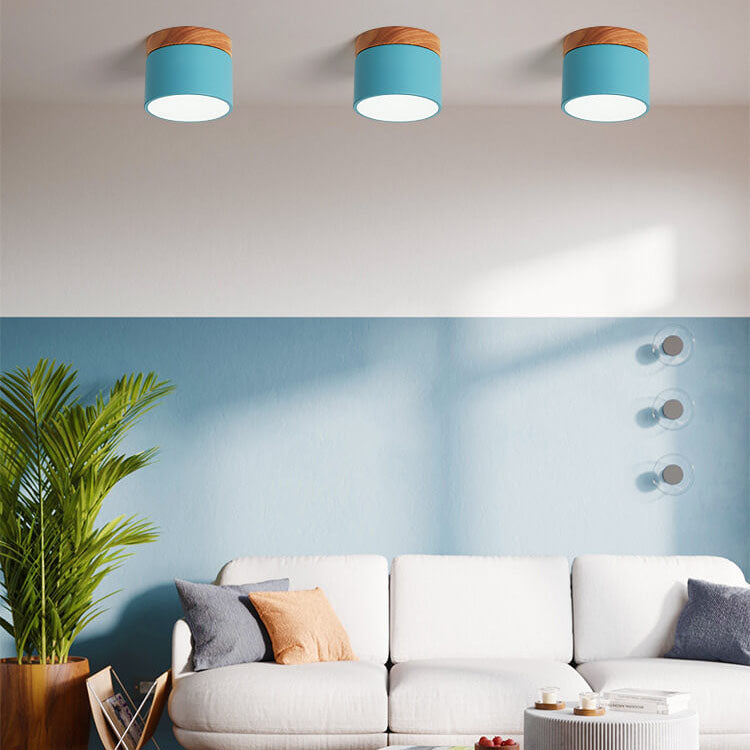 Luvano LED Deckenleuchte Macaron Holz skandinavisch