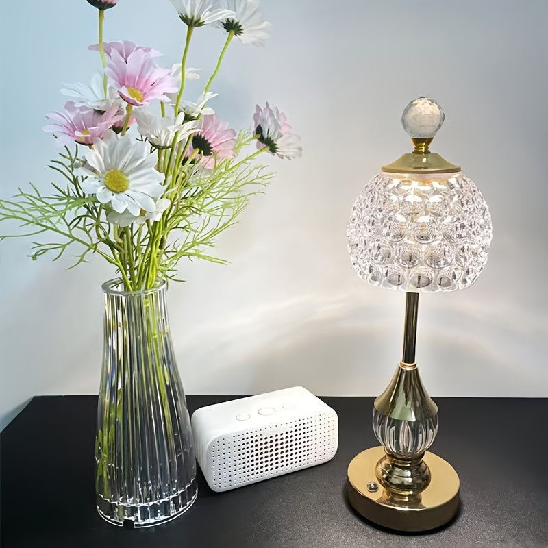 Luvano Tischleuchte Kristall Touch Akku LED
