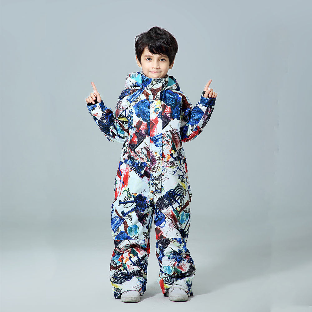 Jungen Einteiler Neuer Stil Wintermode Skianzug Winteroverall Schneeanzug.