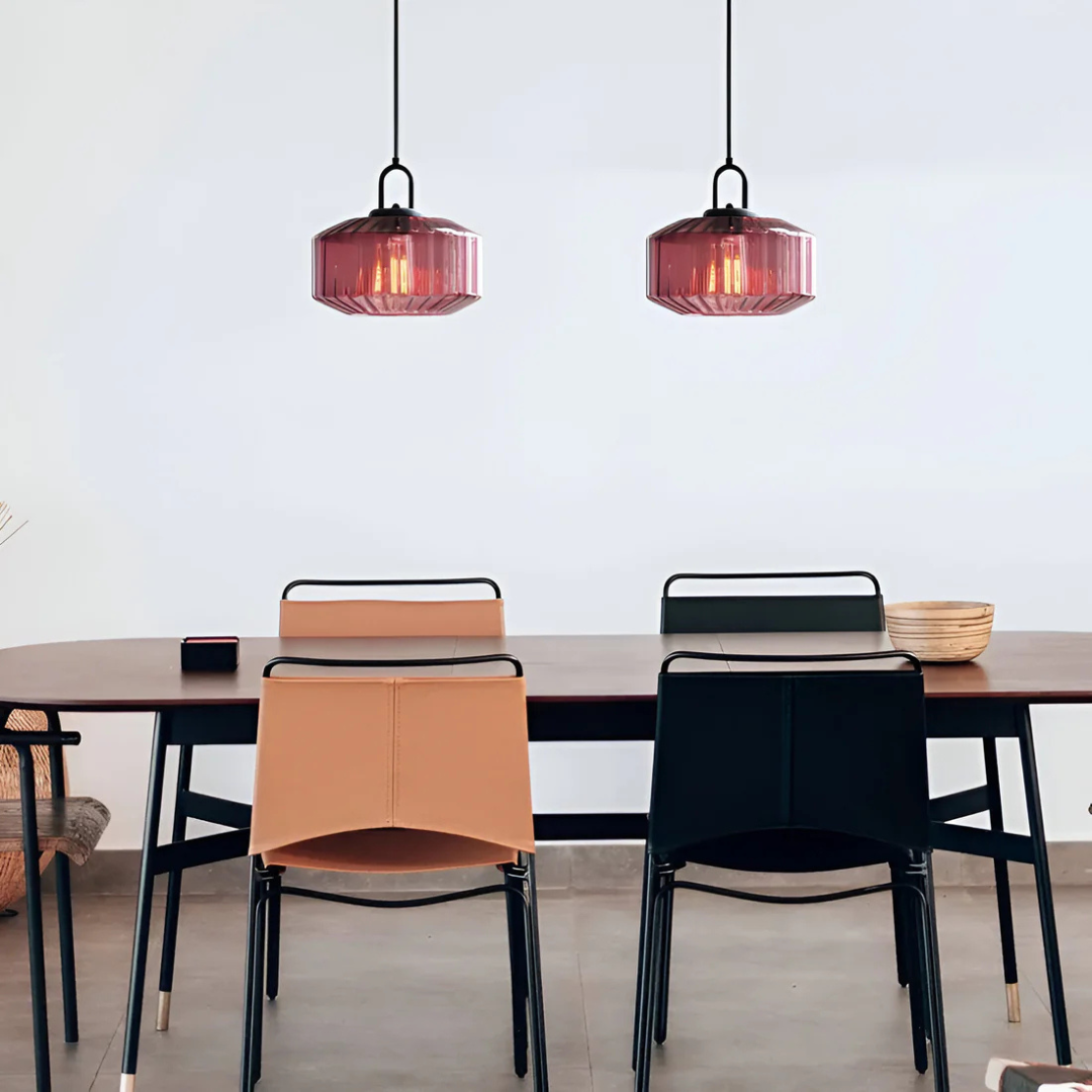 Luvano Mireta Pendelleuchte Buntglas Retro