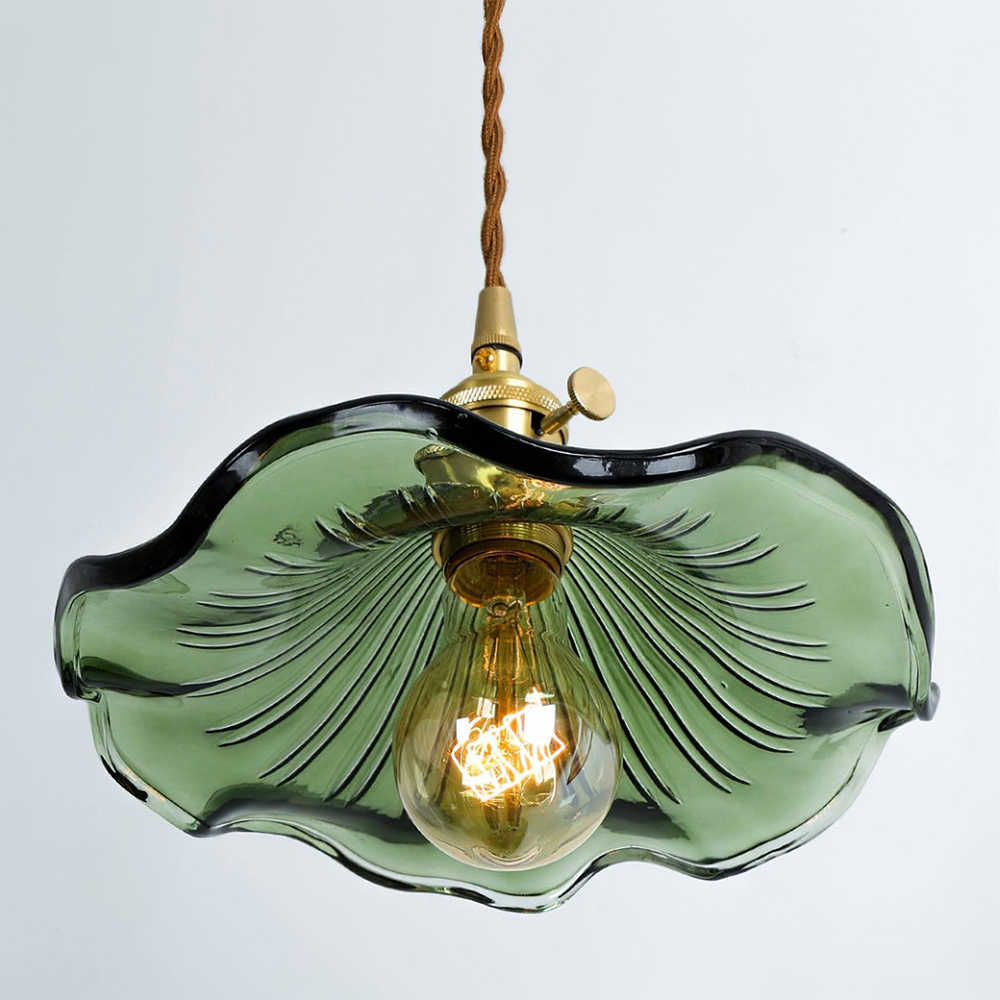 Luvano LED Pendelleuchte Blume Glas elegant