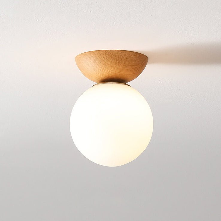 Luvano Deckenleuchte Japandi Holz Glas minimal