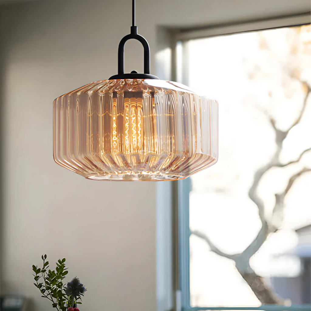 Luvano Mireta Pendelleuchte Buntglas Retro