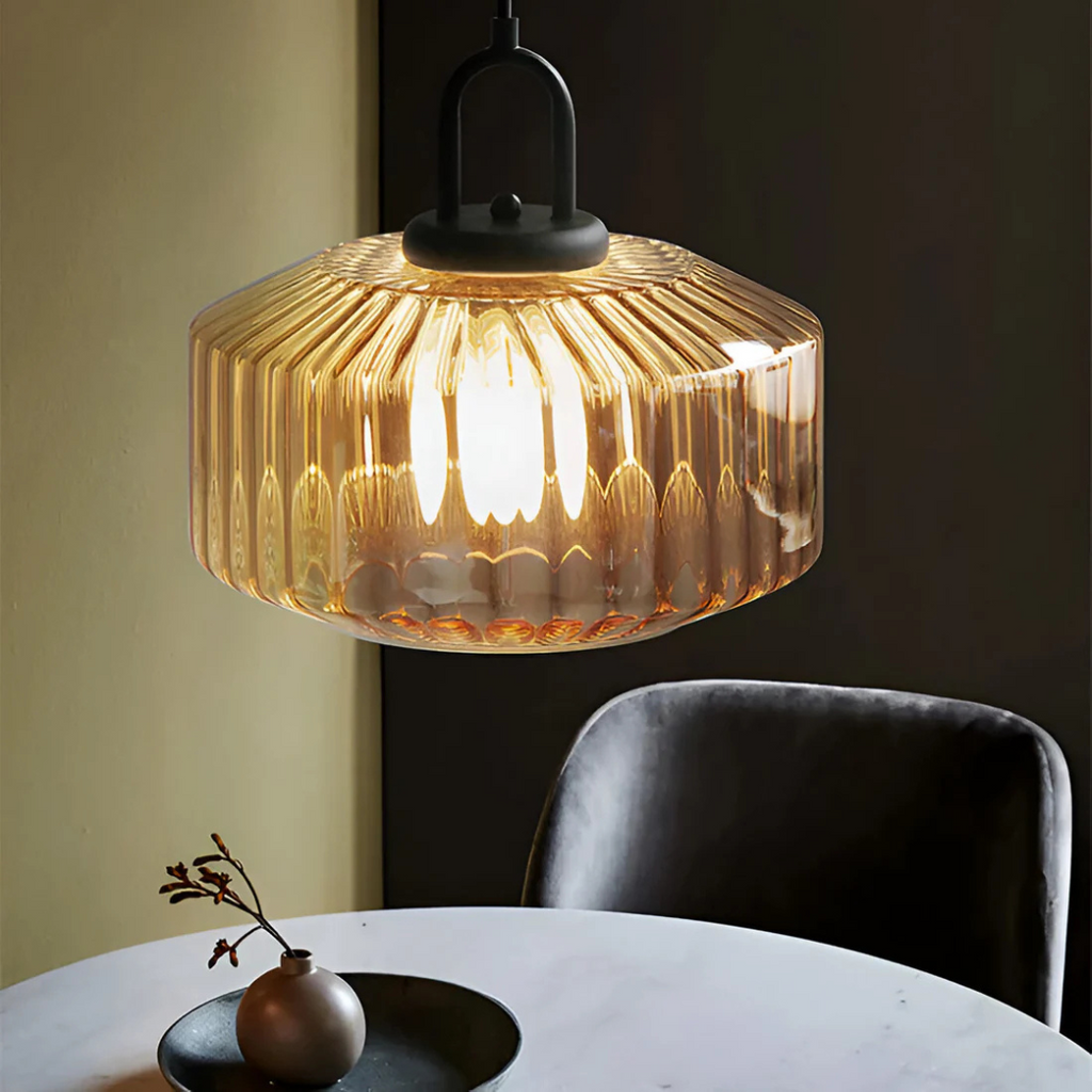 Luvano Mireta Pendelleuchte Buntglas Retro
