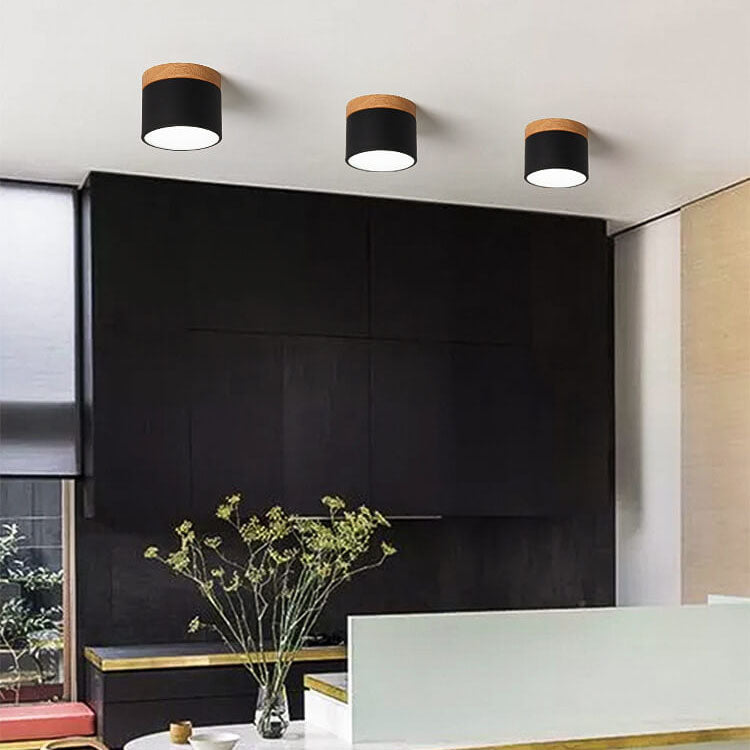 Luvano LED Deckenleuchte Macaron Holz skandinavisch