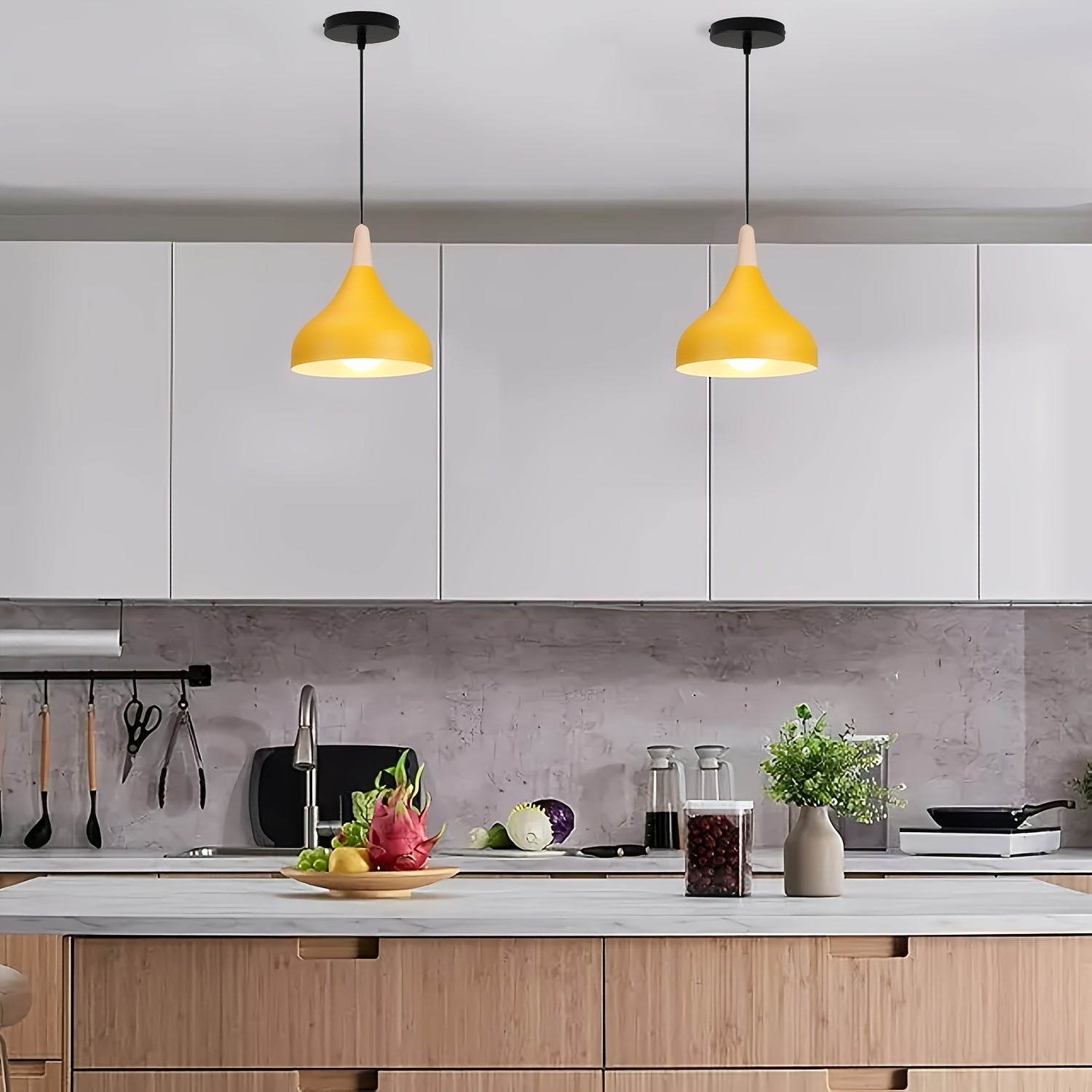 Luvano Pendelleuchte Tropfen Metall Holz modern