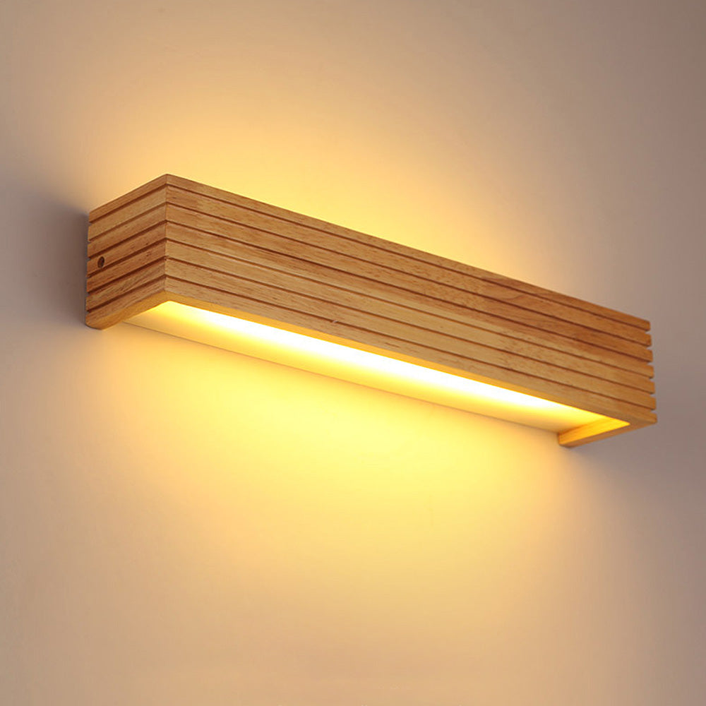 Luvano LED Wandleuchte Holz minimalistisch