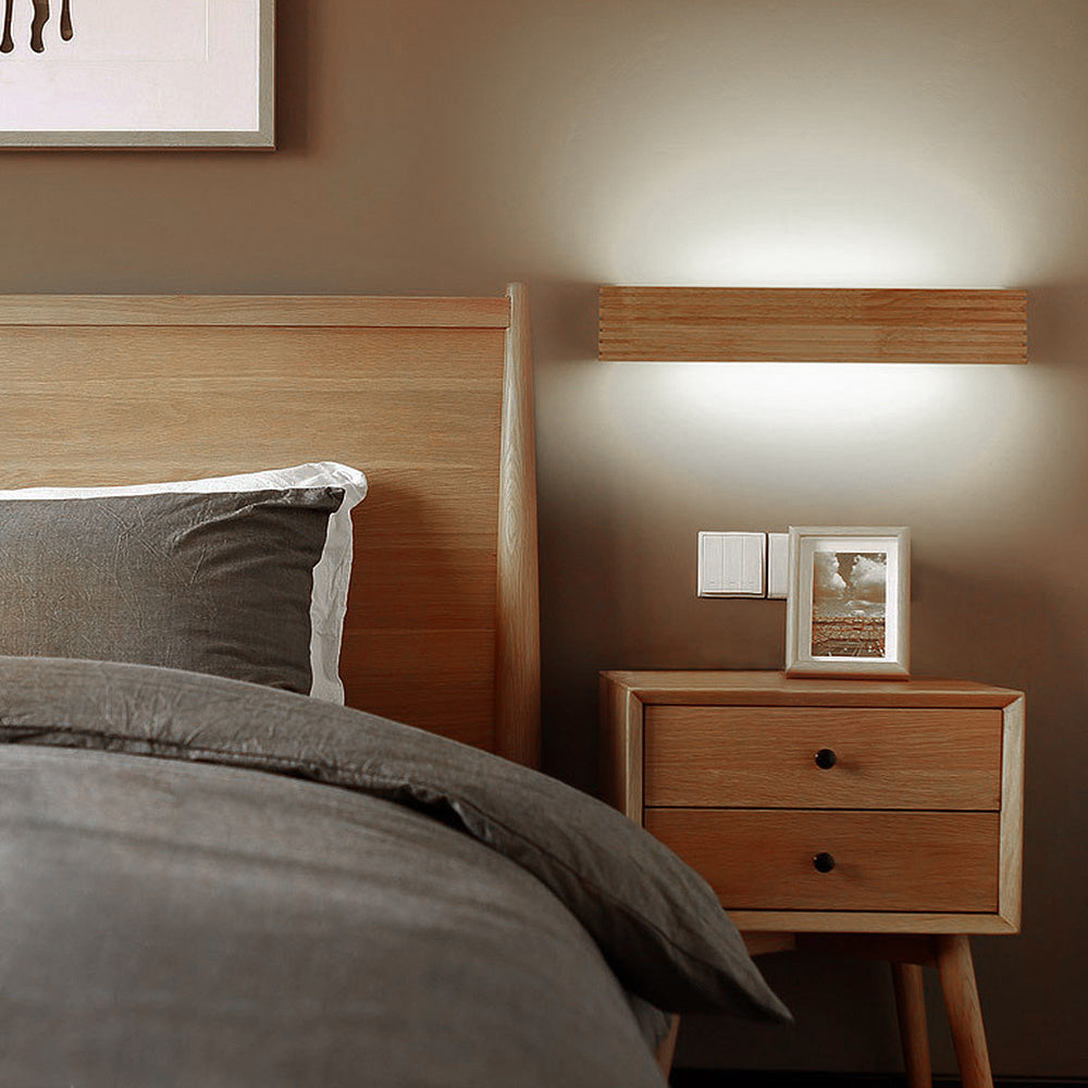 Luvano LED Wandleuchte Holz minimalistisch