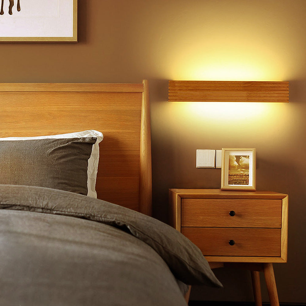 Luvano LED Wandleuchte Holz minimalistisch