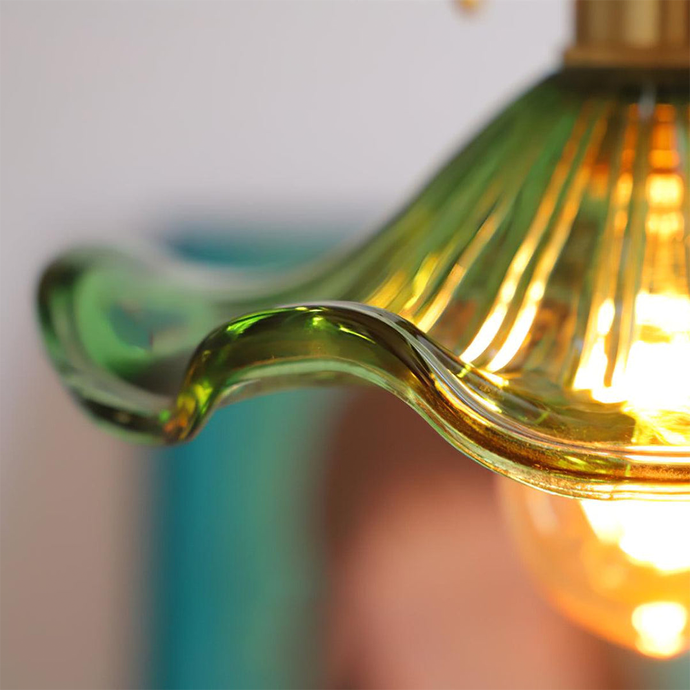 Luvano LED Pendelleuchte Blume Glas elegant