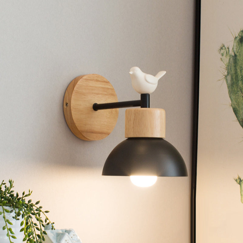 Luvano Wandleuchte Holz Vogel LED Bettleuchte